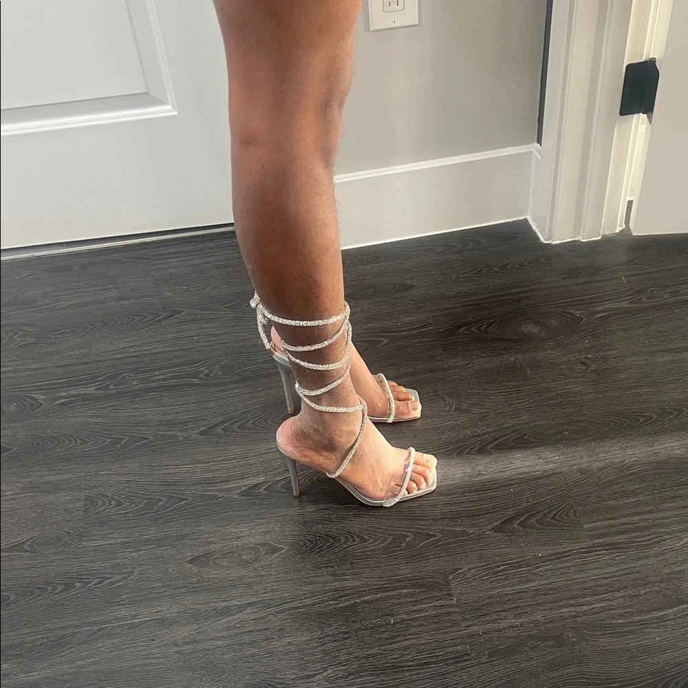Elegant White Strappy Heels - Picture 2 of 8